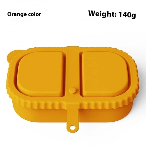 Portable Silicone Double Compartment Seasoning Box, Sauce Box, Lid, Silicone Snack Box, Household Outdoor Small Tool