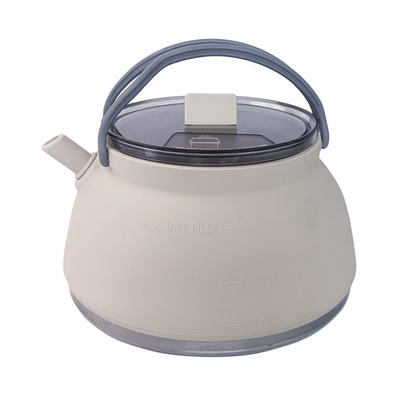 Portable Silicone Folding Camping Kettle, Outdoor Compressible Camping Pot, Travel Silicone Coffee Pot