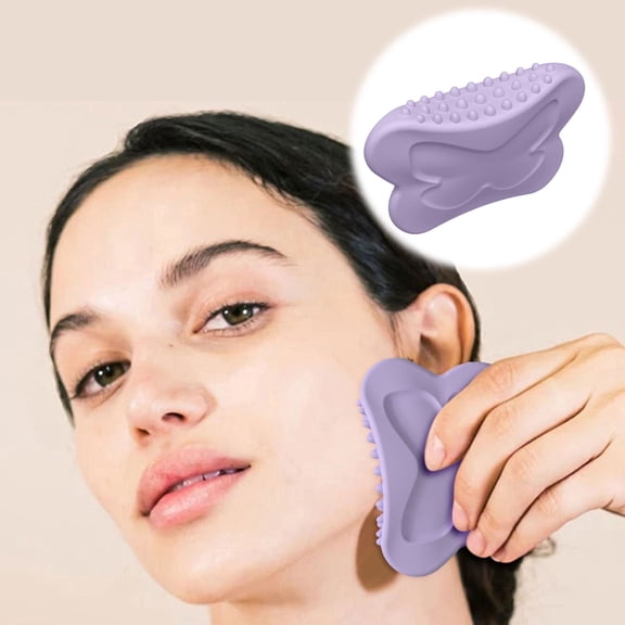 Portable Silicone Gua Sha Board Facial Lifting Massage Tool for Stress During Work Gym Travel and Study Activities