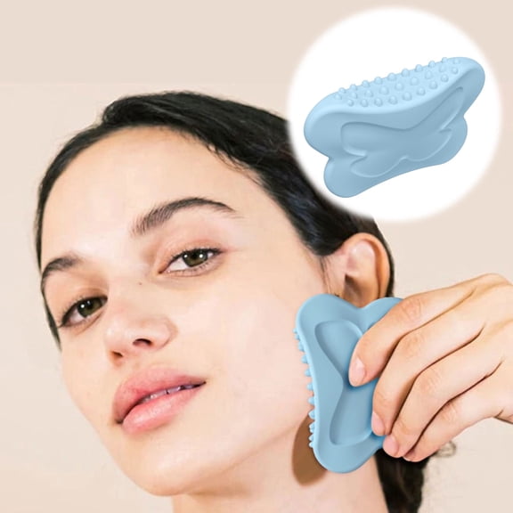 Portable Silicone Gua Sha Board Facial Lifting Massage Tool for Stress Workout Gym Travel and Study Use