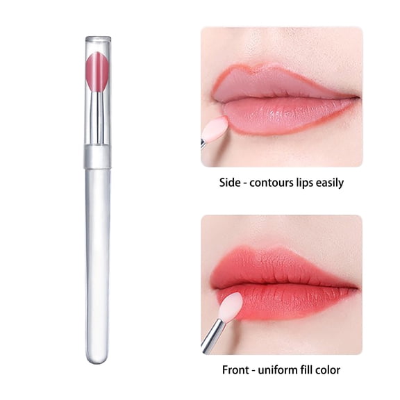 Portable Silicone Lip Brush for Effortless Lip Makeup Application with Cover - - Lipstick Brush for Beauty Enthusiasts