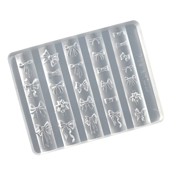 Portable Silicone Manicure Mold With Detachable Bows Shaped Nails Art Making For Travel and Home Use