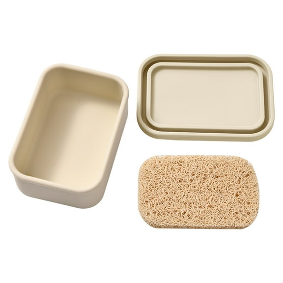 Portable Silicone Soap Box with Drainage Mat, Multifunctional Travel Organizer, Leak-Proof Design and Sturdy Construction for Soap Storage, Compact and Lightweight for Home and Outdoor Use.