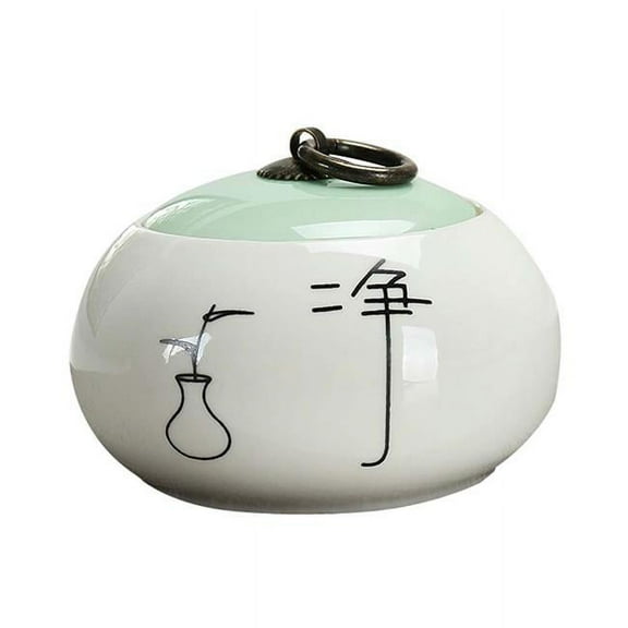 Portable Simple Tea Caddy Tea Canister Ceramic Storage Jar - NO.03