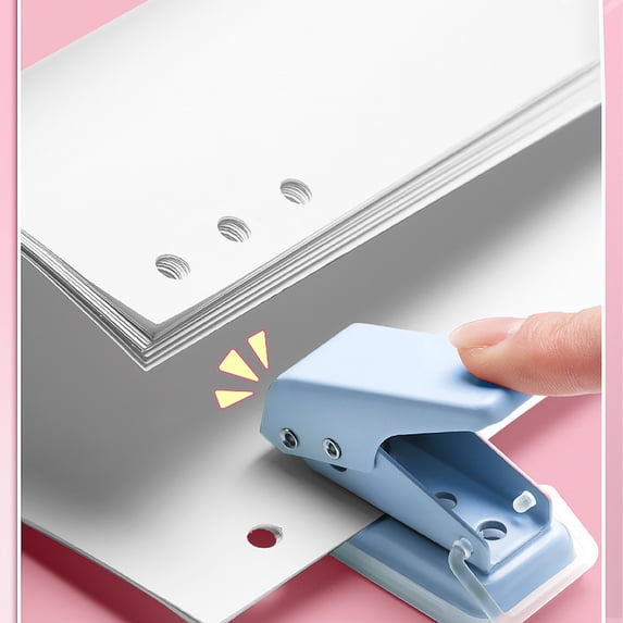 Portable Single Hole Paper Punch 6mm Round Opening Max 10 Sheet Capacity Lightweight Craft Binding Tool