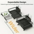 thumbnail image 1 of Portable Single-Layer Retractable Drainage Rack, Rust-Resistant Kitchen Dish Drainer with Water Tray & Chopstick Holder, Non-Slip Stable Organizer, 1 of 10