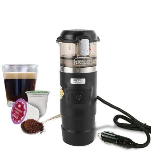 Portable Single Serve Car Coffee Maker Brewer, Portable Car Coffeemaker 12V Electric Coffee Machine Lighter Power Supply Moka Pot Stove Top Coffee Maker Espresso Maker