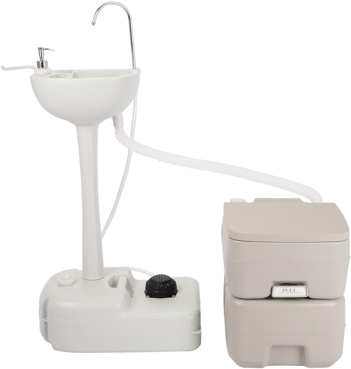 Portable Sink and Toilet Combo, 5 Gallon Hand Washing Station & 5.3