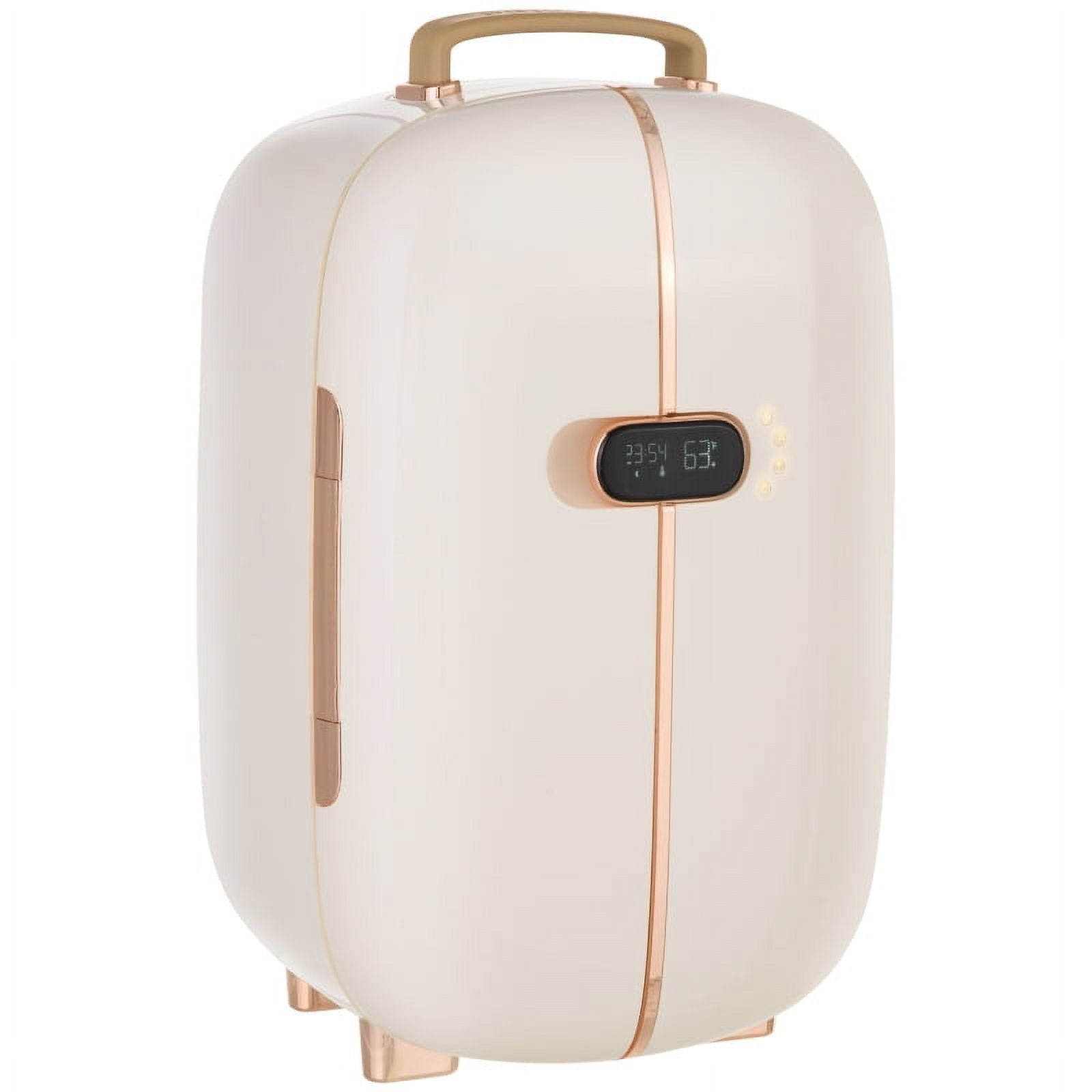 Portable Skincare Fridge with LED Display, 12L Mini Fridge for Beauty, Makeup and Cosmetics, Small Refrigerator Cooler for Bedroom, Home Office, Desktop, White On-Site