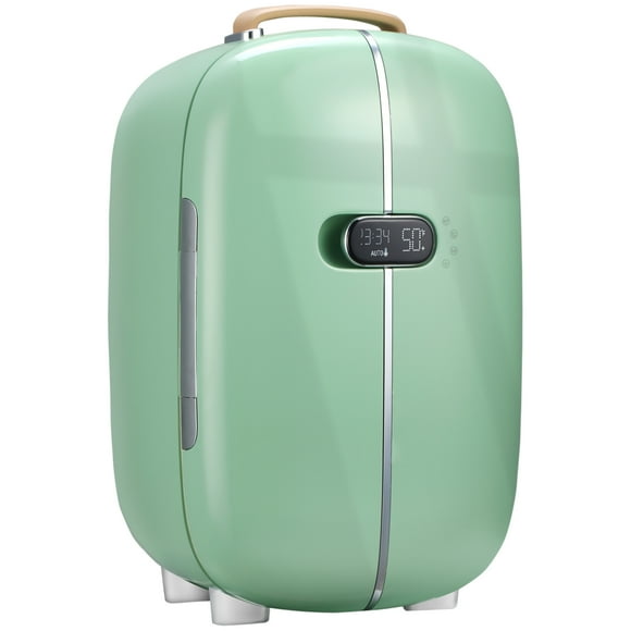 Portable Skincare Fridge with Led Display,12L Mini Fridge for Beauty,Makeup and Cosmetics,Small Refrigerator Cooler for Bedroom,Home Office,Desktop,Green,Green Abs Commercial Display Freezers