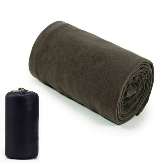 Portable Sleeping Bag Liner Microfiber Fleece Travel Sheet Sleep Sack Zippered Camping Blanket for Outdoor Camping Tent Bed