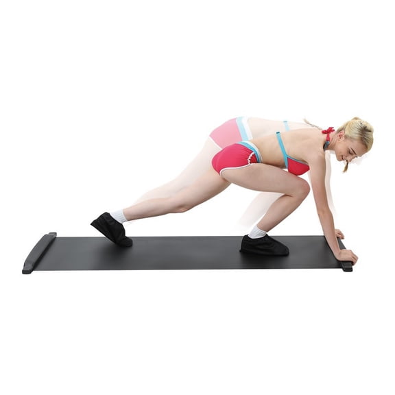 Portable Sliding Board Trainer For Hockey & Skating - Multi-Surface Glide Mat With Non-Slip Shoe Covers, Balance & Core Strength Equipment For Home Gym, HIIT, Cardio And Off-Ice Training