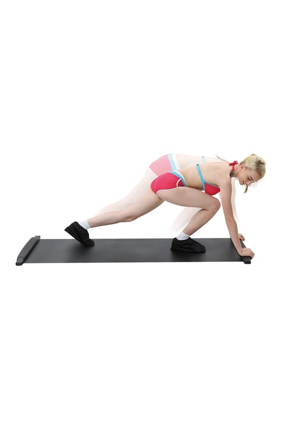 Portable Sliding Board Trainer For Hockey & Skating - Multi-Surface Glide Mat With Non-Slip Shoe Covers, Balance & Core Strength Equipment For Home Gym, HIIT, Cardio And Off-Ice Training
