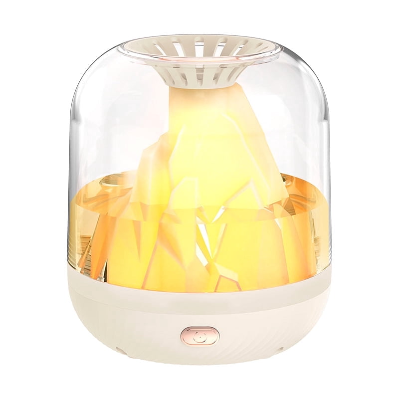 Portable Small Cool Mist Humidifier – USB Powered (Rechargeable), Compact Desktop Humidifier for Plants, Office, Baby Room – Night Light – Beige, 900ML