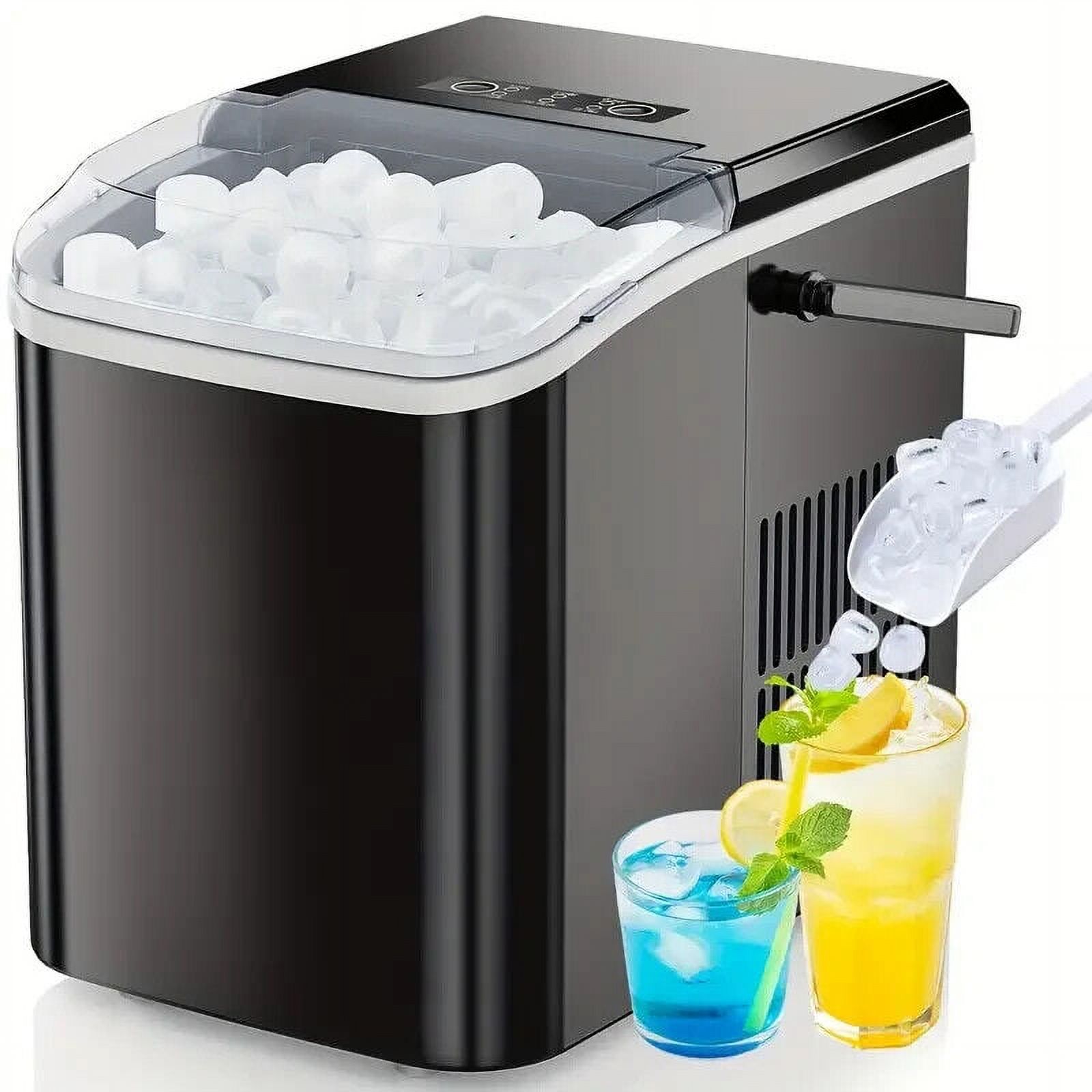 Portable Small Countertop Ice Maker 9Bullet Ice Cubes in 6 Mins 26.5lbs