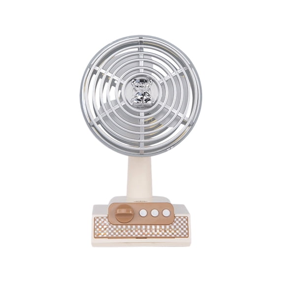 Portable Small Desk Fan, Light Retro Small Fan, With 300mah Rechargeable Battery, USB Portable Fan, 3 Speeds, Suitable for Home, Office, Bedroom, And Camping (White)