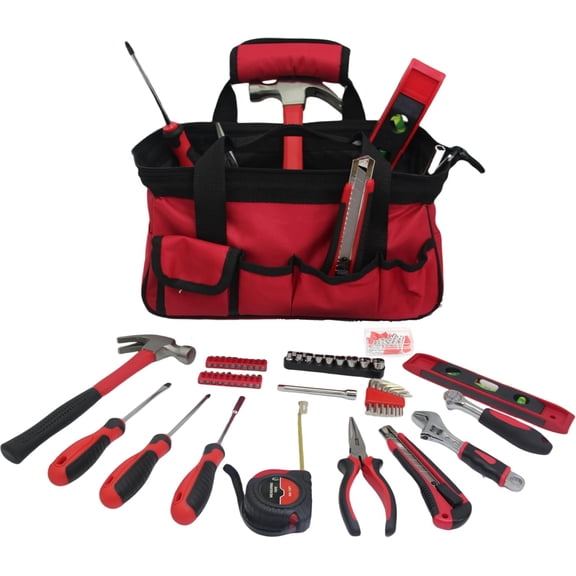 Portable Small Home Tool Kit - Starter Tool Kit with Durable Bag, Ideal for Home, Apartment, Dorm, Office, and DIY Projects, Good Gift for Women & Beginner
