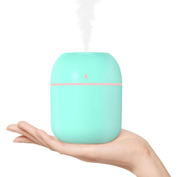 Portable Small Humidifier, USB Personal Desktop Humidifier for Car, Office Room, Bedroom, Auto Shut-Off, 2 Mist Modes, Super Quiet(220ml, White)
