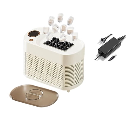 Portable Small Ice Maker, 12V Compact Mini Ice Cube Maker Countertop, Auto-Cleaning Electric Ice Machine for Home Kitchen Outdoor Camping RV (Milky White(No 12V+car Power Cord))