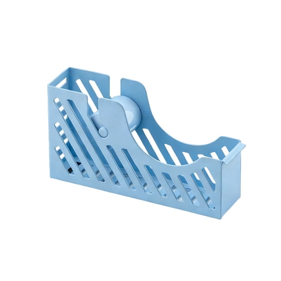Portable Small Metal Tape Dispenser for Desk Office Use, Heat Transfer and Packing Tape Holder with Weighted Base (Blue)