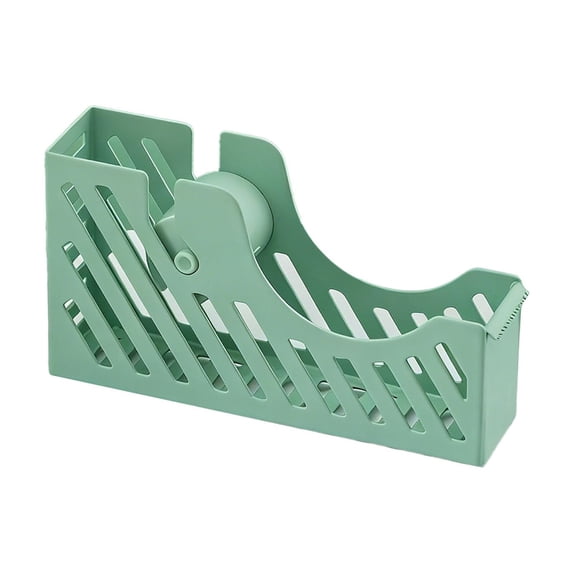 Portable Small Metal Tape Dispenser for Desk Office Use, Heat Transfer and Packing Tape Holder with Weighted Base (Green)
