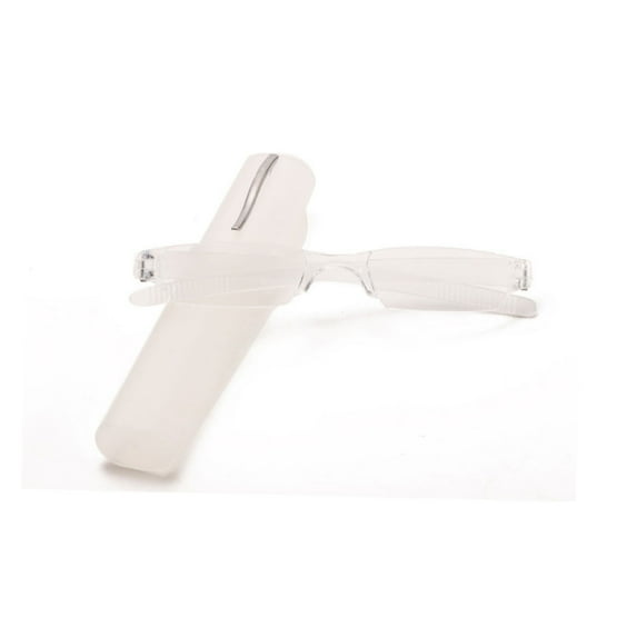 Portable Small Rectangle Clear Reading Glasses 2.00 With Pen Holder for Women and Men, Plastic Light Weight Readers +2.00