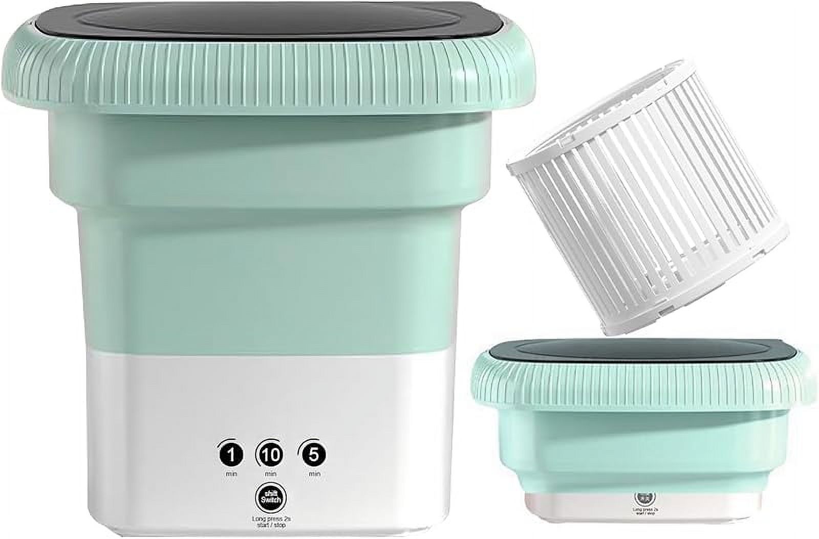 Portable Small Washing Machine,13L Capacity Foldable Mini Washer,Ideal for Baby Clothes, Underwear & Small Items. Perfect for Apartments, Dorms, RVs & Travel (Green)