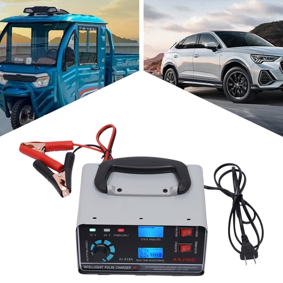 Portable Smart Car Battery Charger Automatic Pulse Repair Trickle 12V/24V