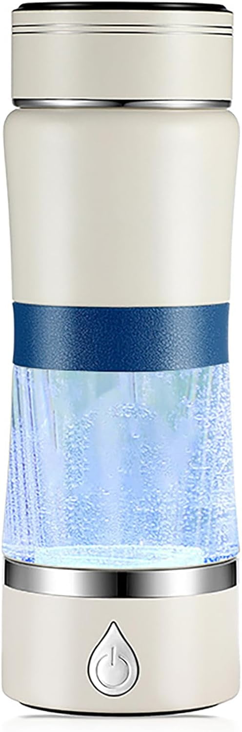 Portable Smart Hydrogen Water Bottle with Inhalation Tube – Rechargeable PEM Molecular Hydrogen Generator Cup, 360ml Travel Hydrogenated Water Bottle Glass for Drinking & Breathing Use