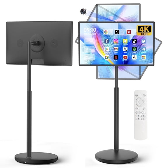 ZONNBOS 32-inch Portable Smart Screen Black, 4K UHD Touch Screen, 8G+128G, 4K Camera, Android 13 OS, Remote Control, 5-8H Working Time for Entertainment