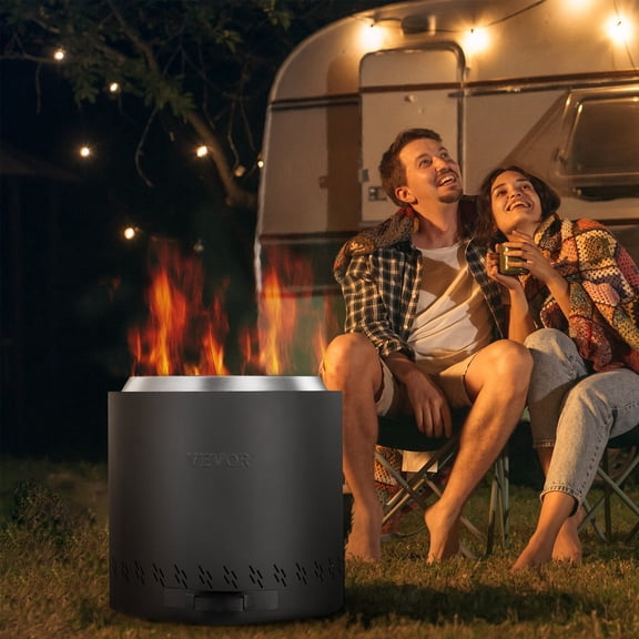 Portable Smokeless Fire Pit - 15.8 Inch Stainless Steel Wood Burning Outdoor Stove - Bonfire Camping Backyard Patio Heater