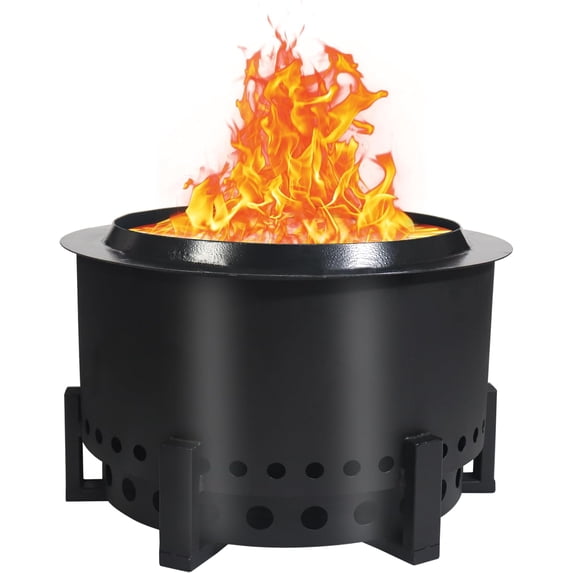 Portable Smokeless Fire Pit 21.6 Inch - Fire Pit with Innovative Airflow System - Durable Carbon Steel Bonfire for Outside Experience