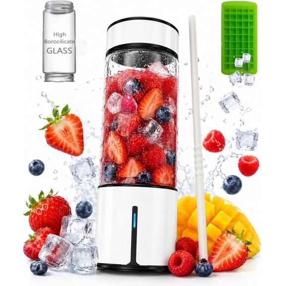 Portable Smoothie blender Glass bottle Mini USB rechargeable 2  Handheld Shakes blend Cup USB juicer Cordless Personal smoothies maker mixer