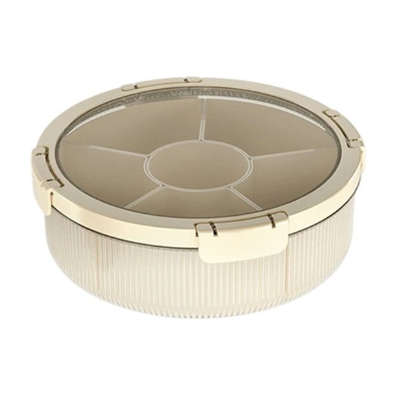 Portable Snacks Serving Tray With Compartments And Clear Lid Fruit Platter Candy Nut Holder Organizers For Parties Use