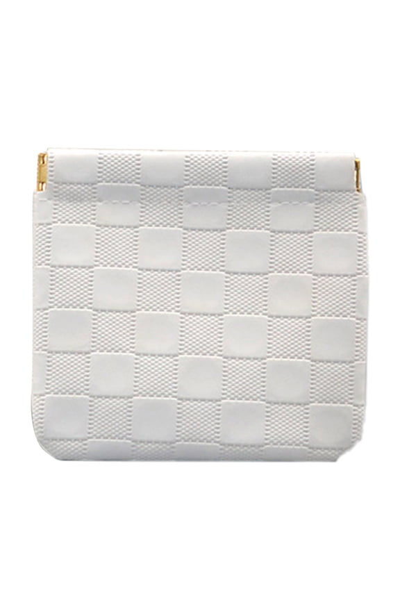 Portable Snap Pouch 2025 Closure Organizer Cosmetic Bag for Outdoor Travel with Snap Closure Zipper -Style Compartments, 4.72×4.53inch, White