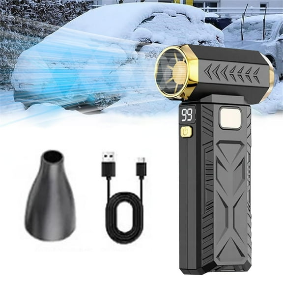 Portable Snow Blower for Car Windshield Defrost and Snow Removal, Efficient Turbine Tech Handheld Electric Ice Scraper, Frost Guard for Vehicle Windows Winter Emergency Tool