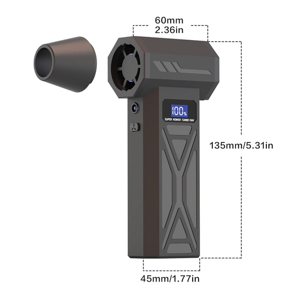 Portable Snow Blower with 110000 RPM Motor, Multi-Nozzle High-Powered Electric Snow Thrower for Driveways and Walkways ( Blow-Only Function )