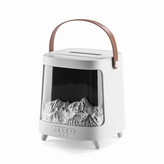 Portable Snow Mountain Aromatherapy Diffuser with 7-Color Aurora Light Effects, Ultrasonic Cool Mist Maker with Clear Housing, USB Powered Desktop Humidifier for Home and Office Use