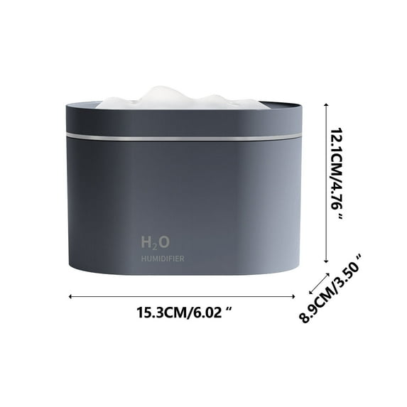 Portable Snow Mountain Dual Spray Cordless Humidifier 800ml, Small Cool Mist Humidifiers for up to 8 Hours, 28db Quiet, USB Rechargeable Mini Humidifier for Baby, Bedroom, Home, Office