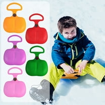 Portable Snow Sled Board ABS Plastic with Large Handle | High-Speed Outdoor Sliding Saucer | Skating on Snow Grass Sand | Non-Slip Seat | 19.3x14.6 Inch | Multiple Colors | 1 Pack