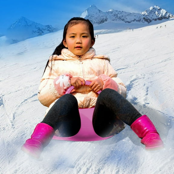 Portable Snow Sled for Kids & Adults | All-Season Sledding Board for Snow, Grass & Sand | High-Speed ABS Plastic Saucer with Oversized Handle | 49x37cm