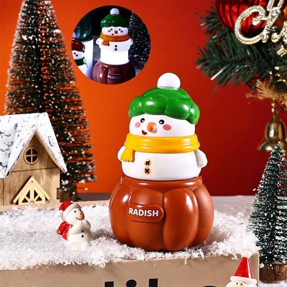 Portable Snowman Night Light with LED for Christmas Decorations and Holiday Parties