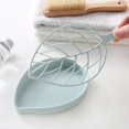 thumbnail image 1 of Portable Soap Dishes Plastic Double Layers Leaf-Shaped Soap Holder Draining Box for Bath and Kitchen, 1 of 3