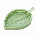 thumbnail image 1 of Portable Soap Dishes Plastic Double Layers Leaf-Shaped Soap Holder Draining Box for Bath and Kitchen, 1 of 3