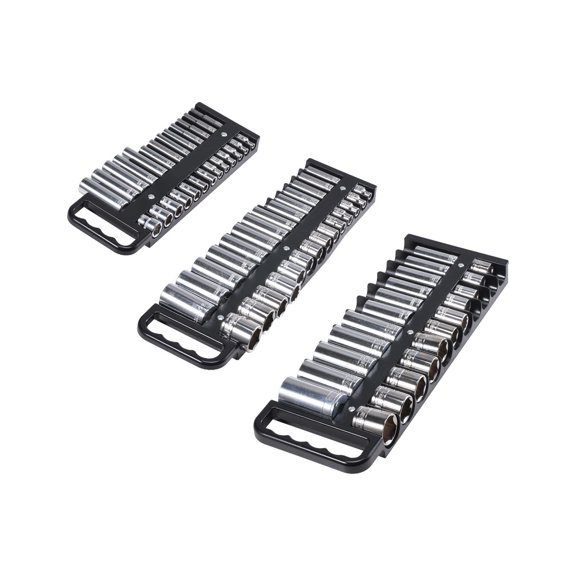 Portable Socket Organizer Set 3PCS 76Clip Magnetic Socket Tray Metric/SAE