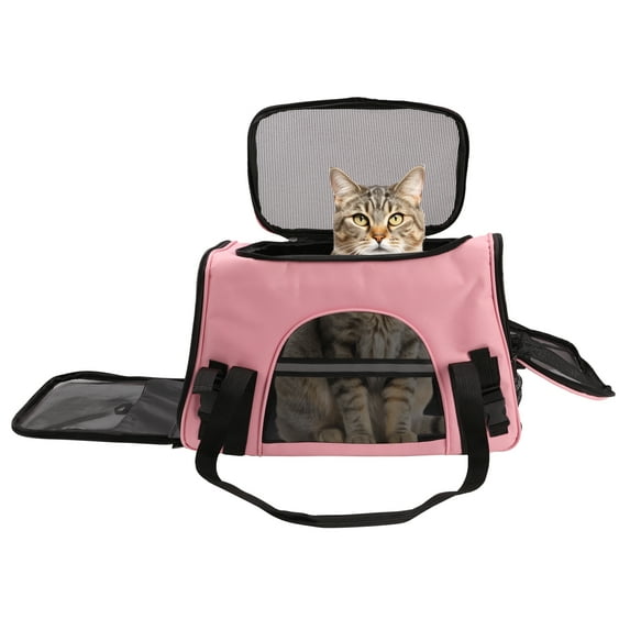 Portable Soft-Sided Pet Carriers Travel Bag Breathable Durable Dog Cat Carrier, 17.32" X 9.84" X 11"