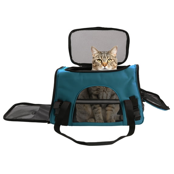 Portable Soft-Sided Pet Carriers Travel Bag Breathable Durable Dog Cat Carrier, 17.32" X 9.84" X 11"