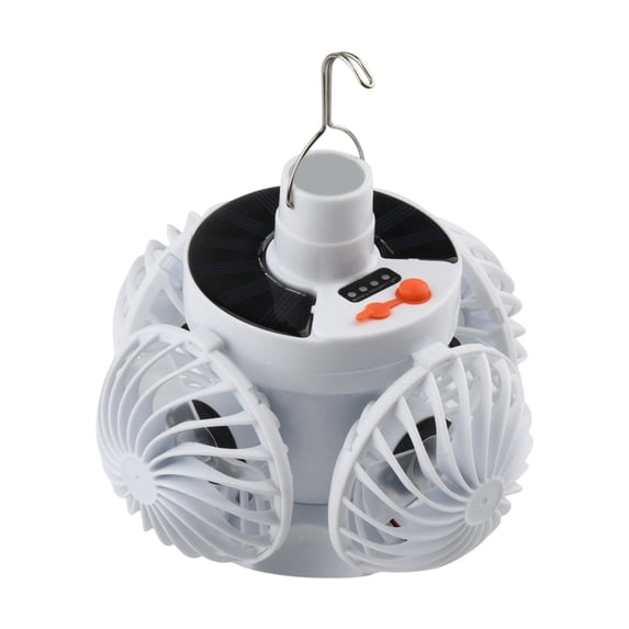 Portable Solar Camping Fan with Bright LED Light, Long-Lasting Battery for Tent Backyard Patio Outdoor Adventures