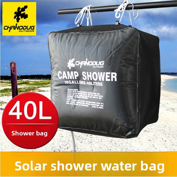 Portable Solar Camping Shower Bag 40L Outdoor Shower Bag with Hanging Hook, Solar Heating, Lightweight for Camping, Beach, Hiking