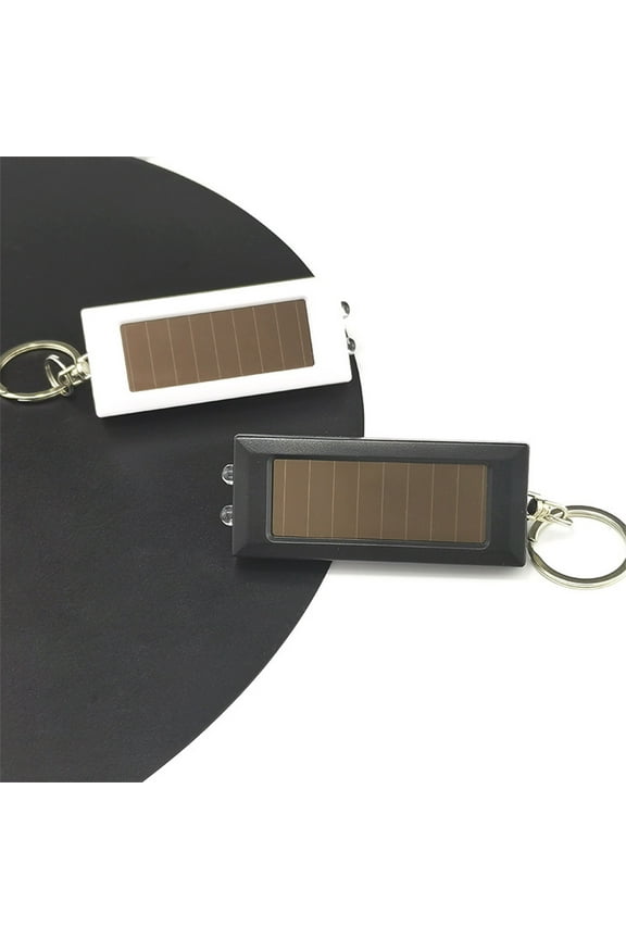 Portable Solar Charging Led Keychain Flashlight Compact and Convenient Mini Flashlight for Camping Hiking and Emergencies Beautiful Design Efficient Solar(Black)